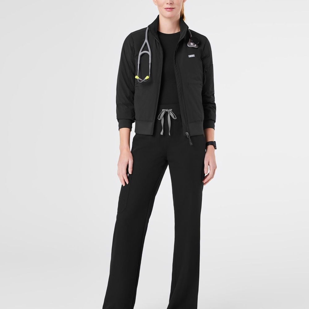 Figs Women's Black Bomber Jacket - Picture 2 of 2